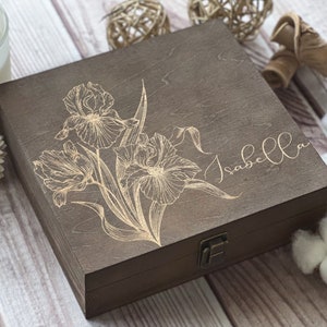 Personalized Wooden Box with Engraving Bridesmaid Gifts, Birthday Gifts for Her, Jewelry Organizer image 5