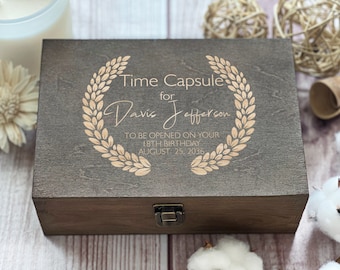 1st Birthday Time Capsule: Family Keepsake Box, Engraved Baby's Memory Box, Wedding Anniversary Gift | To Open on Your 18th Birthday