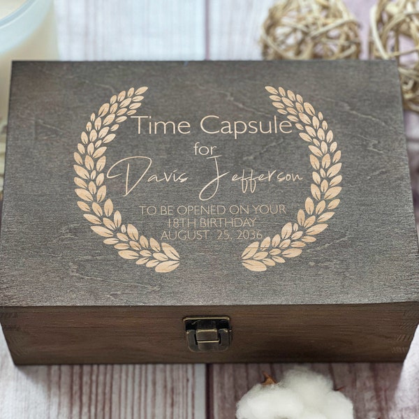 1st Birthday Time Capsule: Family Keepsake Box, Engraved Baby's Memory Box, Wedding Anniversary Gift | To Open on Your 18th Birthday