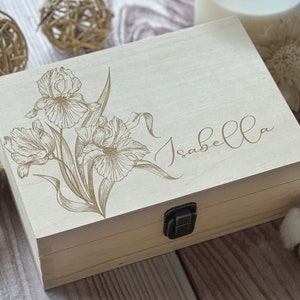 Personalized Wooden Box with Engraving Bridesmaid Gifts, Birthday Gifts for Her, Jewelry Organizer image 1