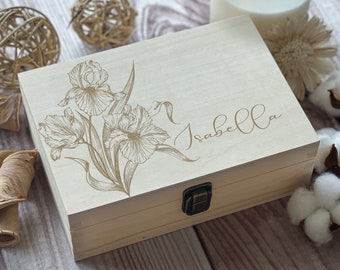 Personalized Wooden Box with Engraving - Bridesmaid Gifts, Birthday Gifts for Her, Jewelry Organizer