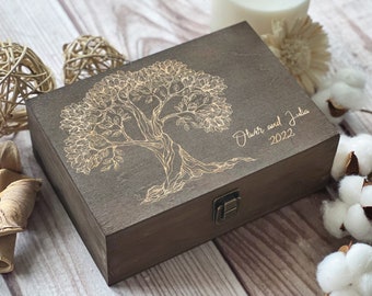 Tree, Personalized Wooden Box, Gift For Friend, Laser Engraved Custom Box, Keepsake Box, Memory Box, Personalized Gift, Boxes Wholesale