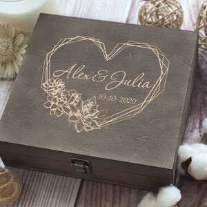 Love Box, Personalized Wooden Box, Anniversary Gift, Wedding Gift, Couple Gift, Boxes Wholesale, Custom Box, Keepsake Box Memory Box image 3