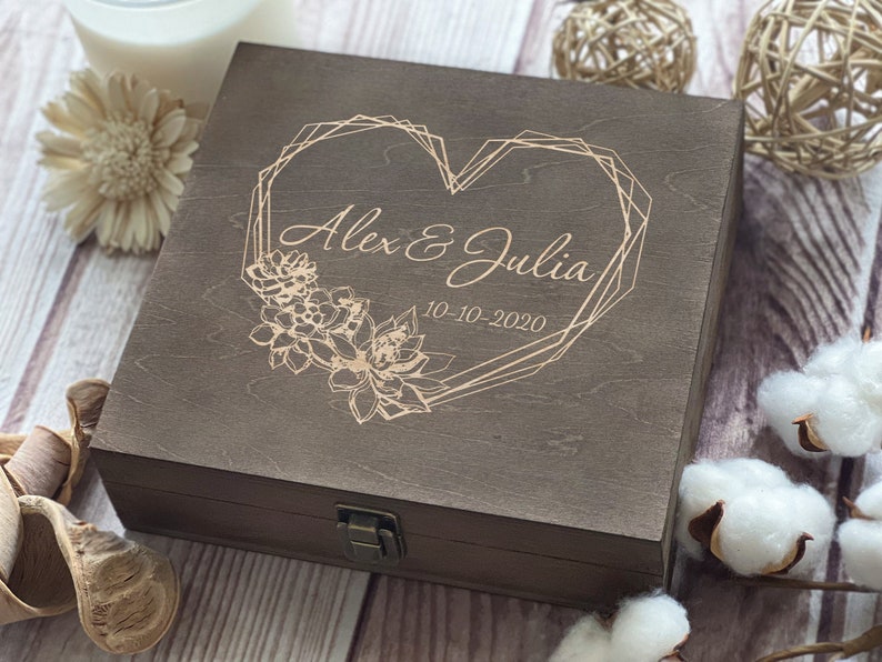Love Box, Personalized Wooden Box, Anniversary Gift, Wedding Gift, Couple Gift, Boxes Wholesale, Custom Box, Keepsake Box Memory Box image 3