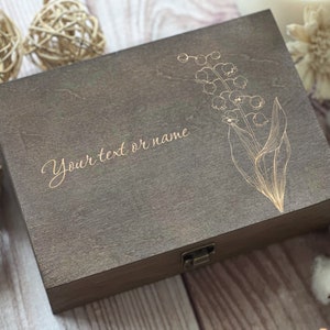 Flowers, Personalized Wooden Box, Happy Birthday Gift, Gift For Girlfriend, Women Box, Keepsake Box, Memory Box, Boxes Wholesale, Custom Box