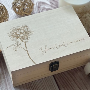 Rose, Custom Box, Keepsake Box, Mothers Day Box, Memory Box, Women Box, Valentine's Day Gift, Personalized Wooden Box, Boxes Wholesale