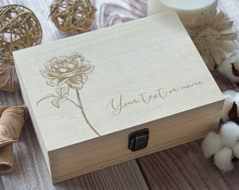 Rose, Custom Box, Keepsake Box, Mothers Day Box, Memory Box, Women Box, Valentine's Day Gift, Personalized Wooden Box, Boxes Wholesale