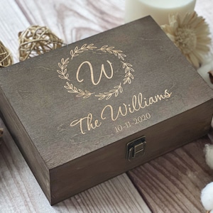 Wedding Gift, Personalized Wooden Box, Couple Gift, Anniversary Gift, Bridesmaids Gift, Boxes Wholesale, Custom Box, Keepsake Box Memory Box