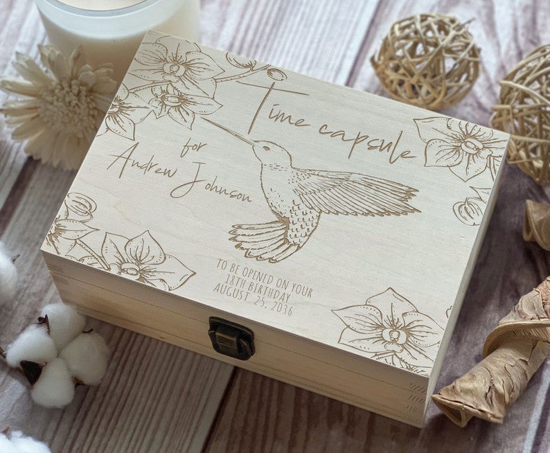 Preserve Precious Moments: Personalized Wooden Baby Memory Box. Engrave Name & Date for Lasting Memories image 4