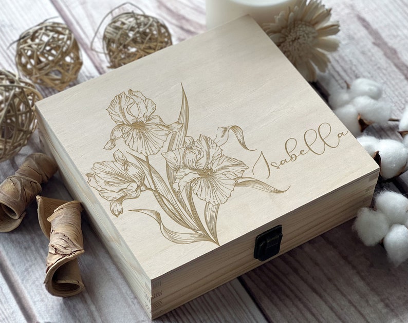 Personalized Wooden Box with Engraving Bridesmaid Gifts, Birthday Gifts for Her, Jewelry Organizer image 3