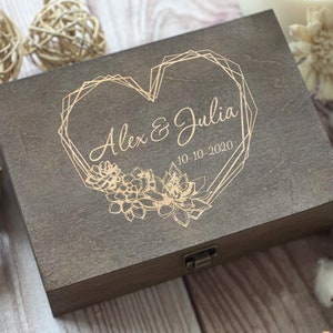 Love Box, Personalized Wooden Box, Anniversary Gift, Wedding Gift, Couple Gift, Boxes Wholesale, Custom Box, Keepsake Box Memory Box image 1