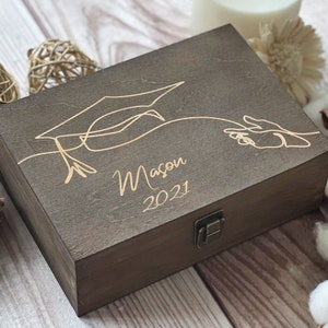 Graduation Gift, Personalized Wooden Box, Student Gift, Photo Box, Keepsake Box, Memory Box, Custom Box, Boxes Wholesale