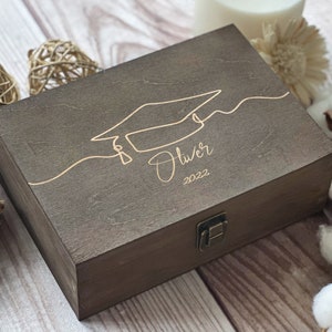Graduation Cap, Custom Box, Gift For Student, Keepsake Box, Memory Box, Personalized Wooden Box, Gift For Graduate, Boxes Wholesale image 2