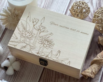 Bloemencadeau, Liefde, Aangepaste doos, Cadeau voor vriendin, Cadeau voor vrouwen, Dozen Groothandel, Gepersonaliseerde doos, Aandenken doos, Memory Box