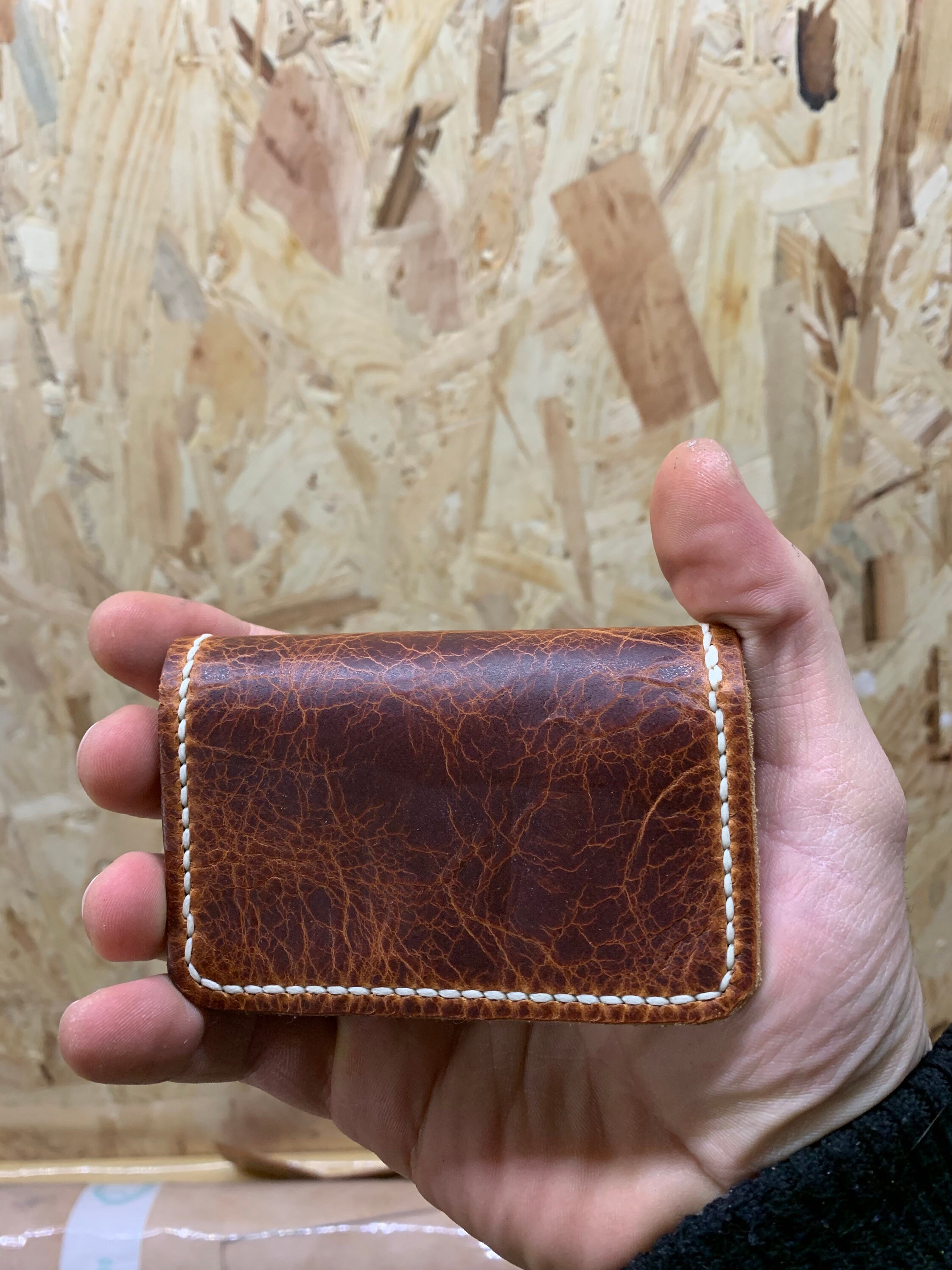 Leather Paper Holder / Leather Cardholder Etsy
