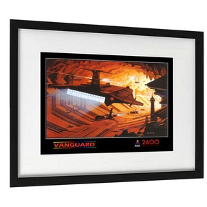 Póster Vanguard de Atari 2600, tamaño A3 (42,7 x 30 cm). Ilustración clásica de videojuegos retro para tu sala de juegos. Portada de Atari. Ciencia ficción.