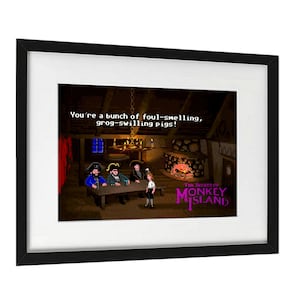 Secret Of Monkey Island Retro Video Games Poster, A3 Size (16.5x11.7in). Wall Art Print for Mancave or Games Room. Amiga Nostalgia.