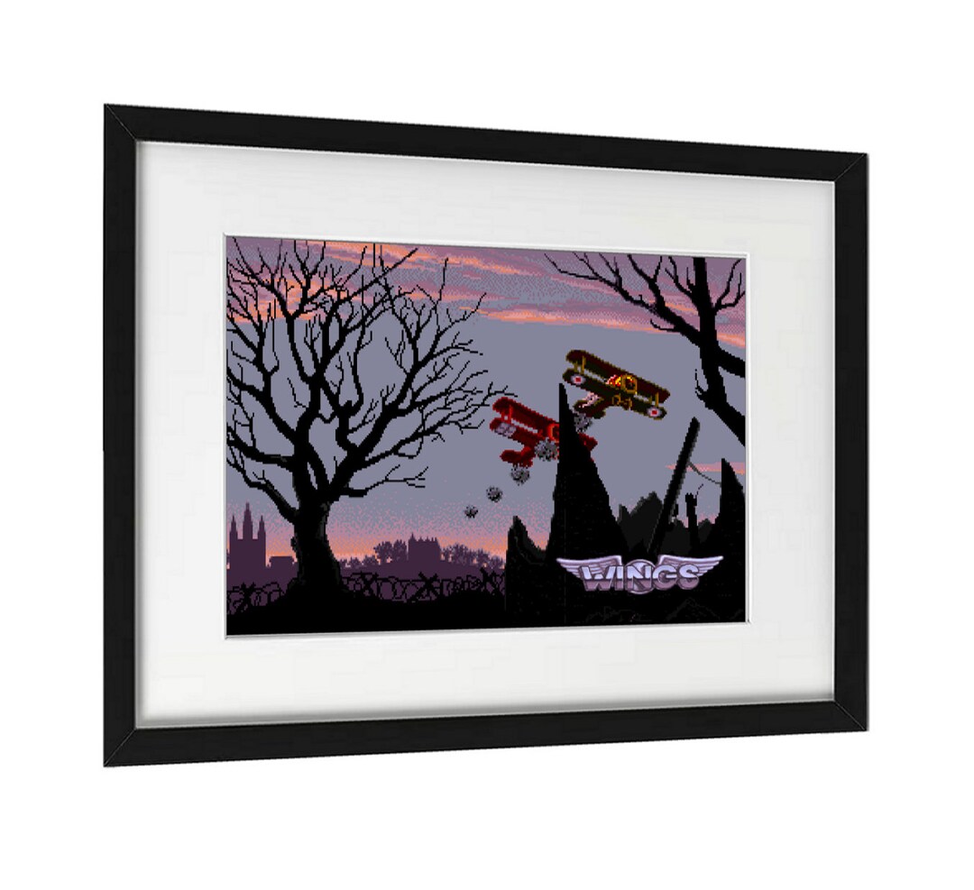 Retro Amiga Game Poster. Wings. A3 Size 16.5x11.7in. Retro Gaming Wall