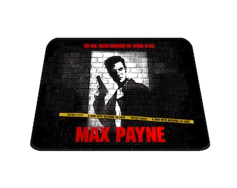 Max Payne - PC Game - Mousemat | mousepad - 3 Sizes (18x22cm, 20x28cm, 30x39cm) - Retro Game Print - Games Room - Office - Mancave