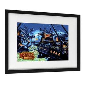 Monkey Island 2 Retro Video Games Poster, A3 Size (16.5x11.7in). Wall Art Print for Mancave or Games Room. Amiga Nostalgia. Amiga A500 Mini