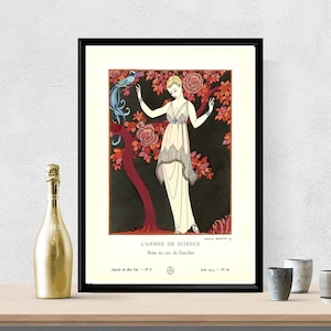 George Barbier Art Deco Fashion Poster, 1914 French Illustration, Vintage Parisian Style, Elegant Wall Art, Retro Couture Artwork Print