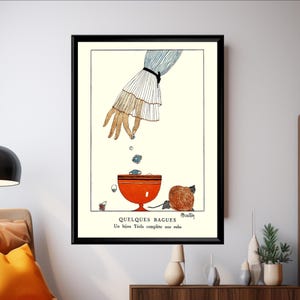 Vintage French Fashion Poster, Art Deco Magazine Cover Print, Elegant Jewelry Art, Chic Parisian Bedroom Dressing Room Decor, Gift for Her