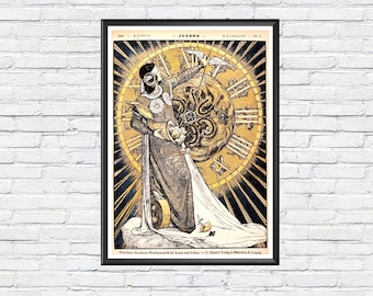 Impresión Art Nouveau de la revista Jugend, ilustración de portada del Jugendstil alemán, póster de arte mural europeo vintage