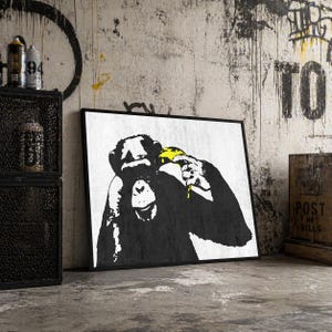 Banksy Monkey Banana - Etsy