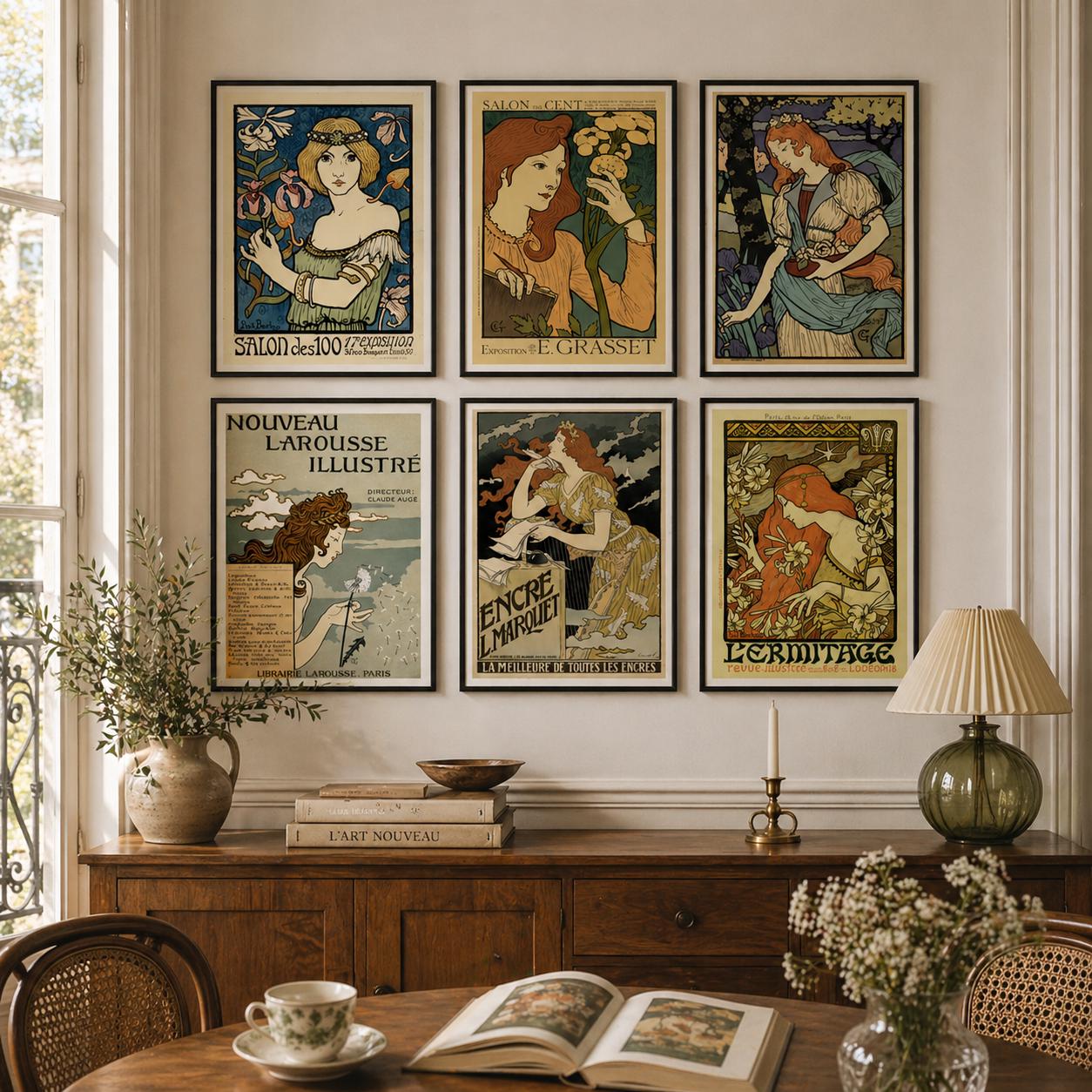 Art Nouveau Poster Set, French Vintage Art, Grasset Berthon Prints