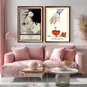 Gazette du Bon Ton Art Deco fashion prints featuring vintage French perfume and jewelry illustrations