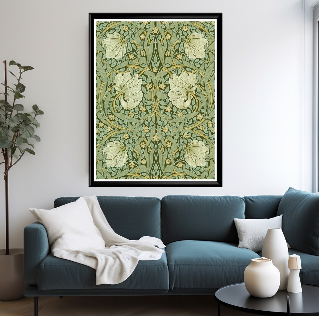 Vintage Pimpernel Art Print, William Morris Floral Poster, Art Nouveau ...