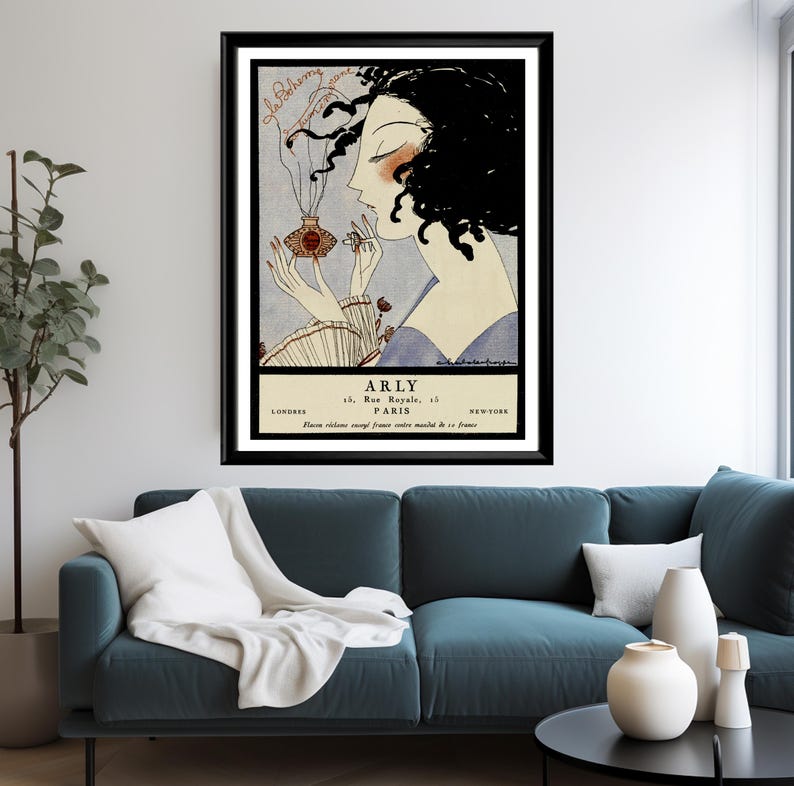 Gazette du Bon Ton Art Deco fashion prints featuring vintage French perfume and jewelry illustrations
