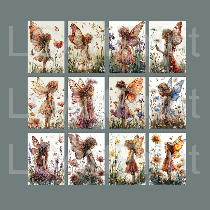 Flower Fairies Postcards Set of 12 Cute Fantasy Fairies Butterflies ...