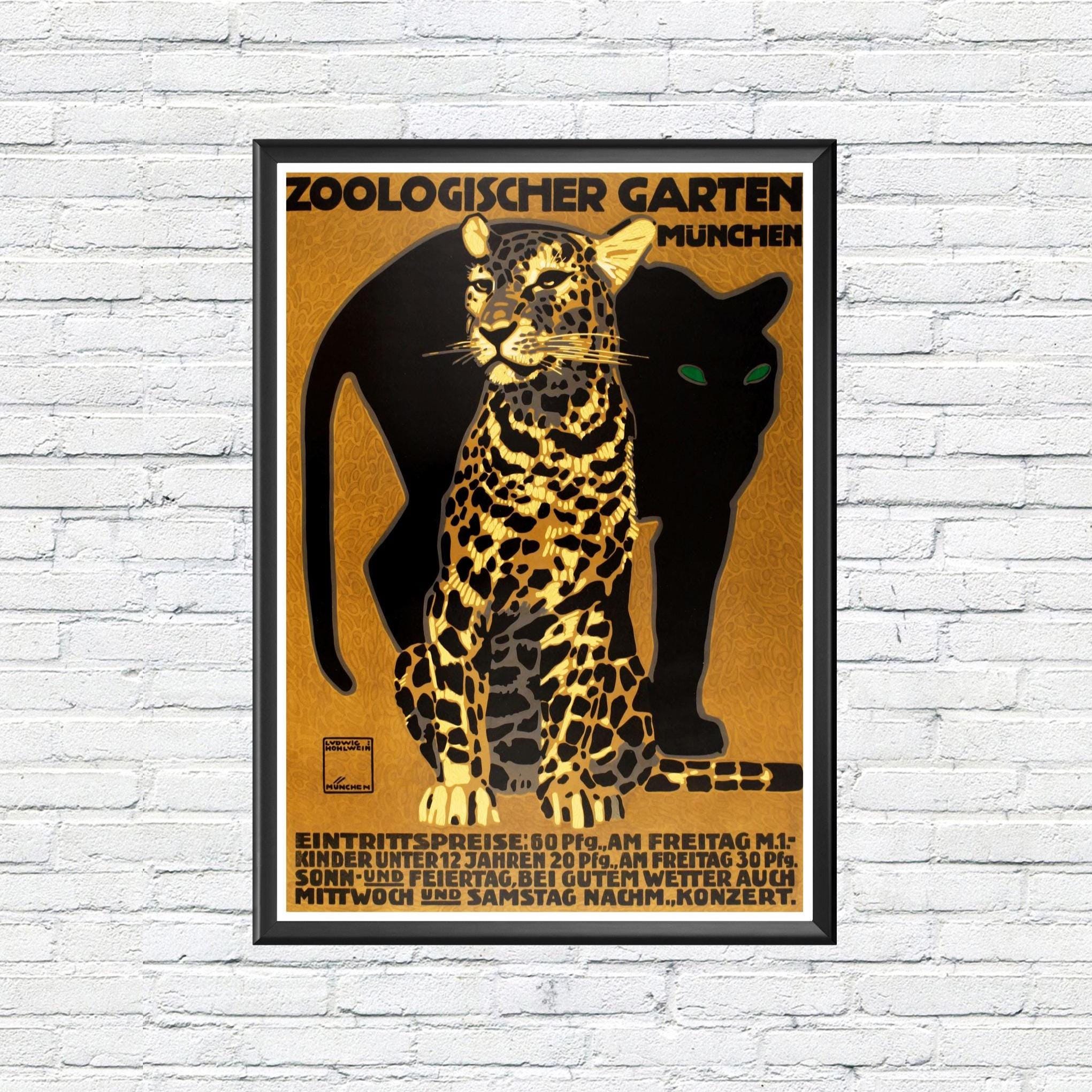 Vintage Leopard \u0026 Panther Zoo Plakat, 1912 Kunstdruck - Etsy Österreich, image size:2041x2041