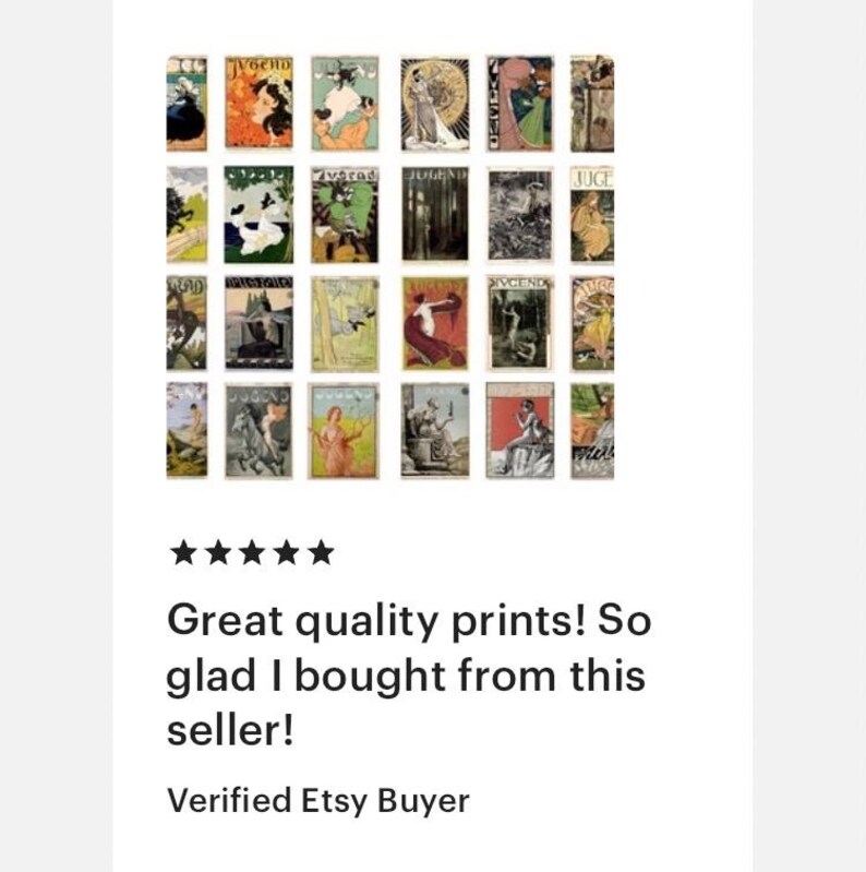 Set of 12 Jugendstil postcards featuring reprints of Art Nouveau illustrations and Jugend magazine covers, ideal for decor or gifting