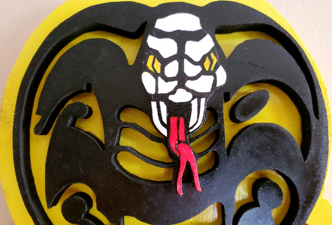 Cobra Kai Karate Kid Snake Logo Scroll Saw Upcycled Wood Cut Etsy