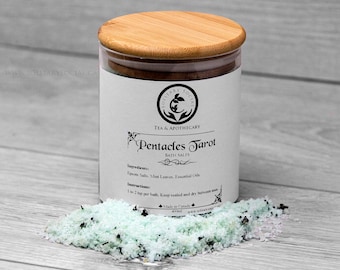 Pentacles Tarot Rejuvinating Eucalptus and Mint Leaf & Bath Salts