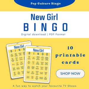 New Girl Bingo (10 Printable Cards) Digital Download - Great to have as a fun drinking game!