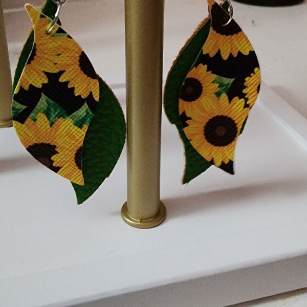 Sunflower Multilayered Dangle Earrings