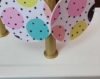 Orecchini rotondi a pois multicolori