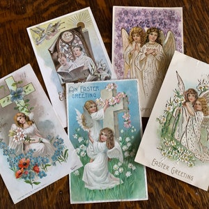 Cartoline pasquali 1908 (lotto di 5)