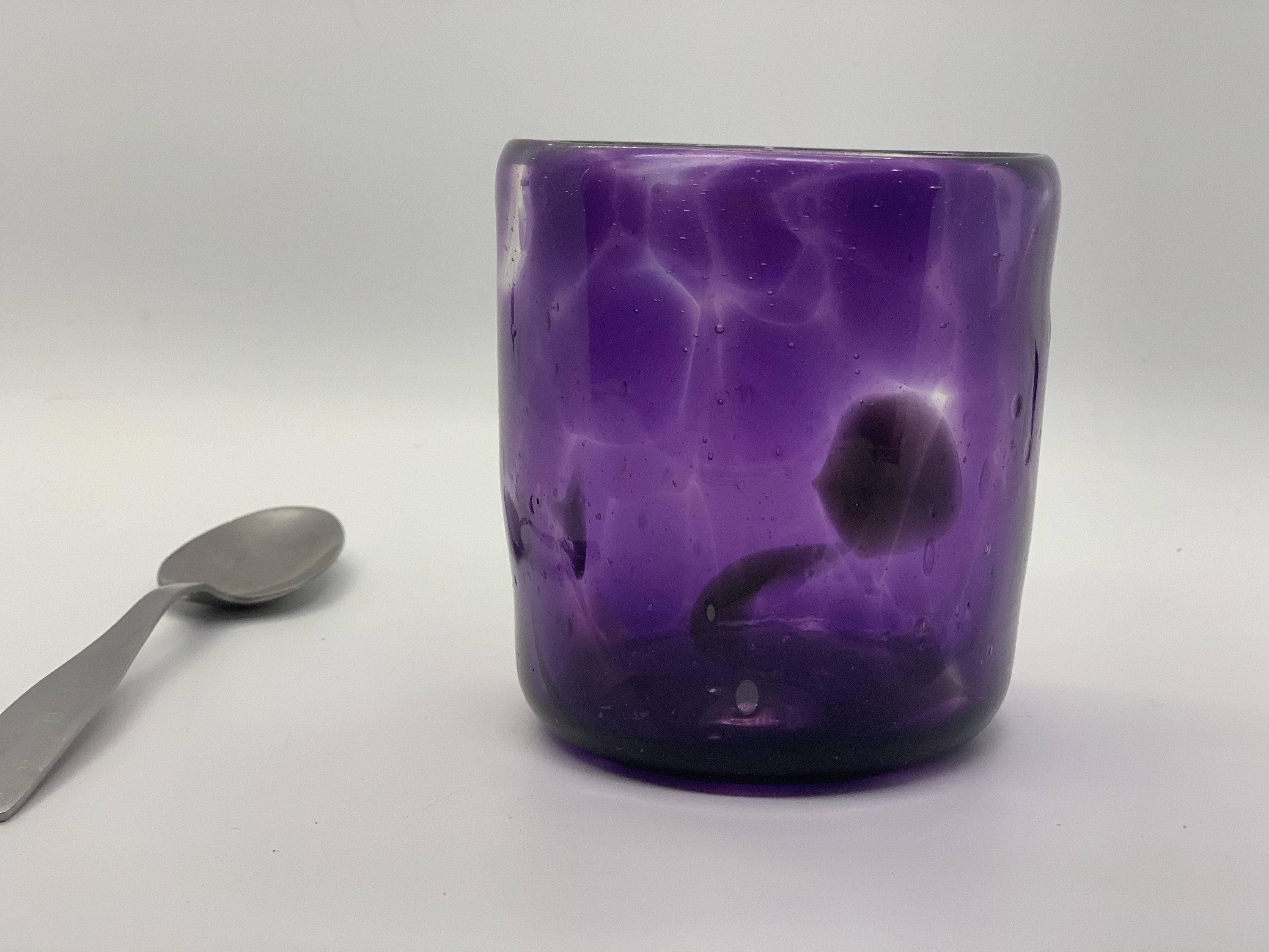 Hand blown glass cup amethyst Etsy
