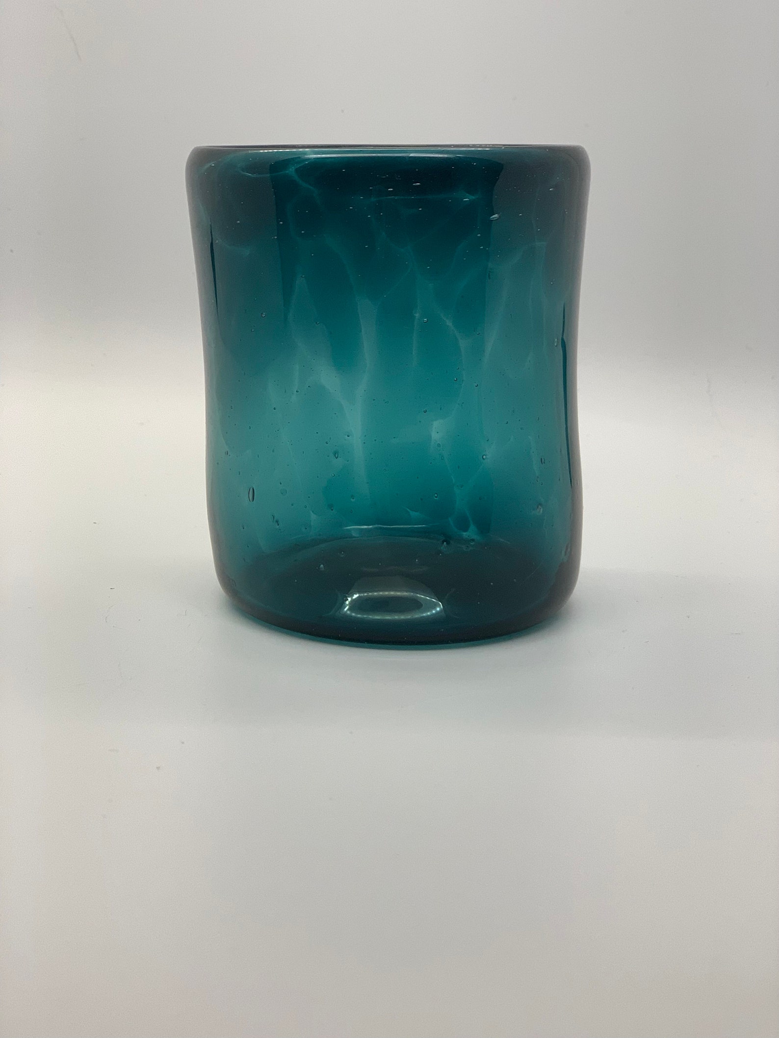 Hand blown glass cup Emerald Etsy