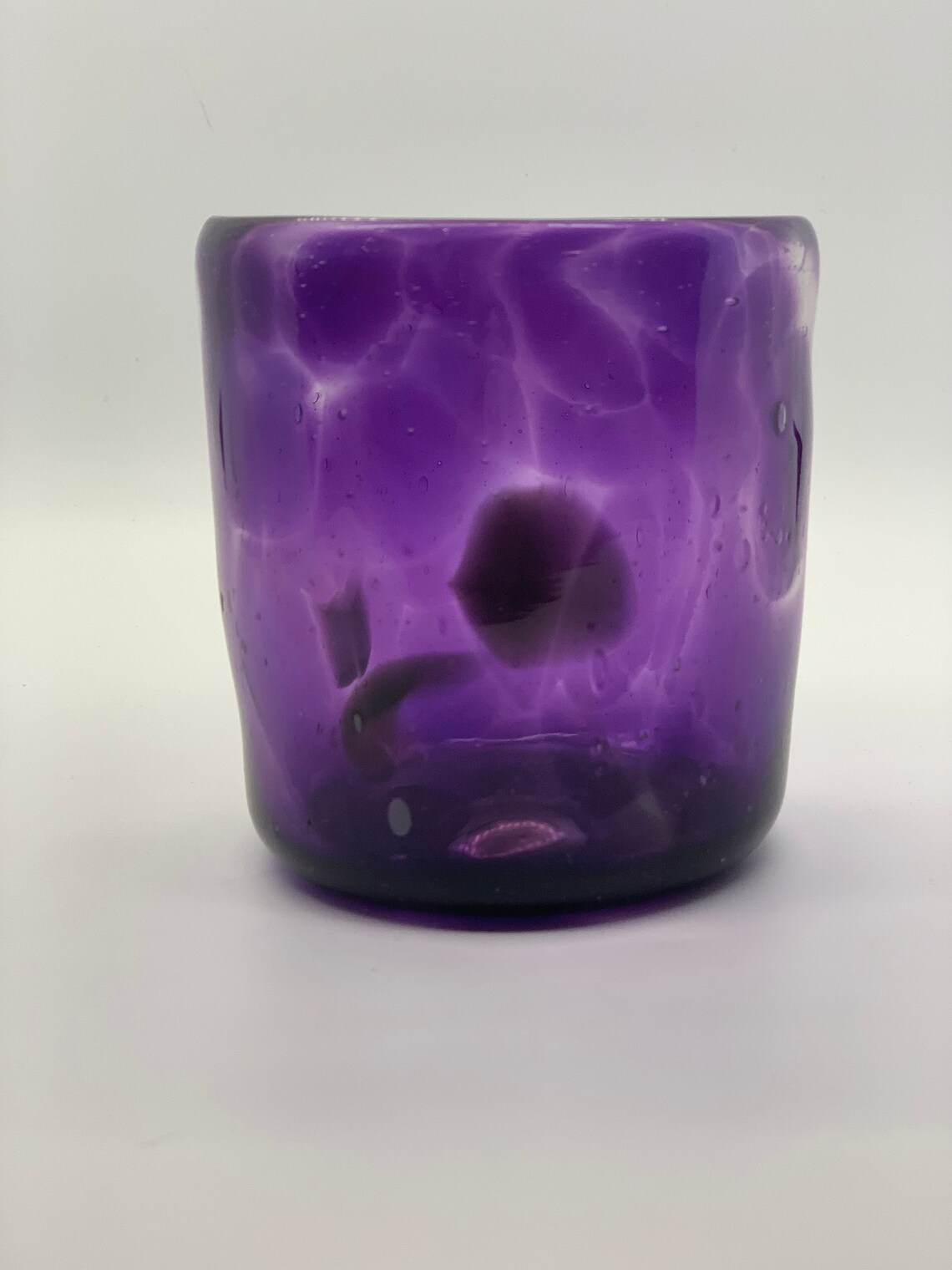 Hand blown glass cup amethyst Etsy