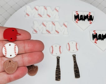 Baseball Acrylic Earring, DIY Color Fill Earrings, Sports Acrylic Earring Blanks, Baseball Earring