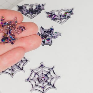 Bat, Spiderweb, Acrylic Earring, DIY Earrings, Earring Blanks, Acrylic Jewelry Blanks, Geometric Accessories, Halloween Earrings