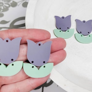 BLANKS- Tulip Acrylic Earring, DIY Earrings, Wholesale Blanks, Earring Blanks, Blanks for Earring Makers, Acrylic Jewelry Blank, Flower DIY