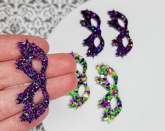 Mardi Gras Mask Earring, DIY Earrings, Earring Blanks, Acrylic Earring Blanks, Jewelry Charms