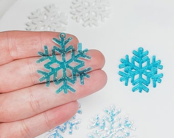 Snowflake Acrylic Earring Blanks, DIY Earrings, Winter Jewelry, Snowflake Charm