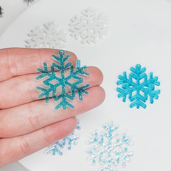 Snowflake Acrylic Earring Blanks, DIY Earrings, Winter Jewelry, Snowflake Charm